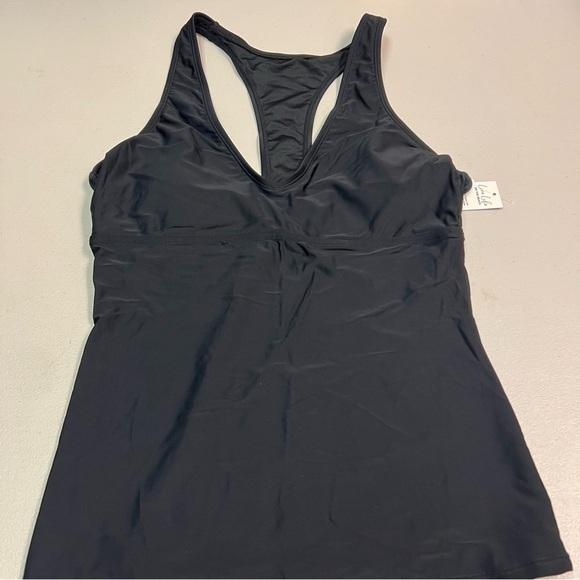Cupshe Women’s Black Sleeveless V-Neck Swimsuit Top Size L - Picture 2 of 11